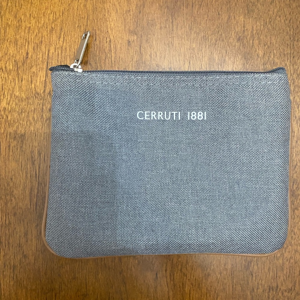 Gray Toiletry Bag with Metallic Zipper mens